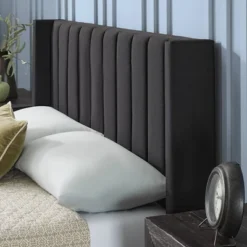 Adele Vertical Upholstered Wingback Bed – Brookside Home -Baxton Studio Store GUEST 93ce4252 acc0 4e1d 932b a1fcd218ebea