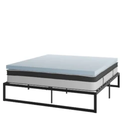 Flash Furniture 14 Inch Metal Platform Bed Frame With 12 Inch Pocket Spring Mattress In A Box And 3 Inch Cool Gel Memory Foam Topper -Baxton Studio Store GUEST 93dc9910 b7a4 4852 b34c 5b0d746b81e9