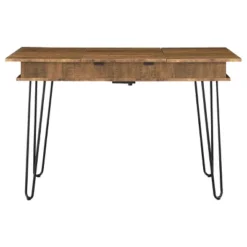 Sheeran Storage Writing Desk With Hairpin Legs Rustic Amber - Coaster -Baxton Studio Store GUEST 9573ab3a 3ef0 4515 83f0 7cac2c522ef7