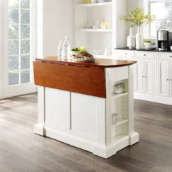 Drop Leaf Breakfast Bar Top Kitchen Island - White - Crosley -Baxton Studio Store GUEST 9641c0cf f308 46d2 80f9 03b705ddaef4
