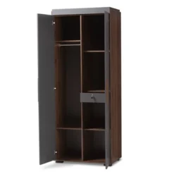 7 Shelf Wardrobe Rikke Two-Tone Wood Storage Cabinet Brown - Baxton Studio -Baxton Studio Store GUEST 965550c2 a50b 4e67 9494 0db909004e44