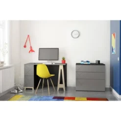 Atypik Desk With 3 Drawer File Cabinet - Nexera -Baxton Studio Store GUEST 96dcd03a 2bd0 4964 84da 4d1cb104571b