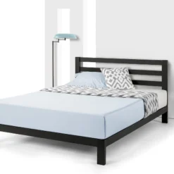 10" Modernista Classic Metal Platform Bed With Headboard Black - Mellow -Baxton Studio Store GUEST 9723db4a 11ea 4bc7 8d15 a231172682b4