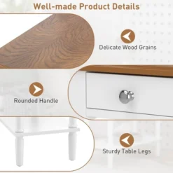 Costway 2 PCS 2-tier End Side Narrow Table Nightstand W/ Drawer For Living Room Bedroom -Baxton Studio Store GUEST 974acc40 08f0 4f65 9933 903c7ac5c8b2