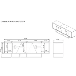 Barista Modern Wood 70.86-Inch TV Stand In Cement - Furniture Of America -Baxton Studio Store GUEST 9864818c 4a64 4c01 9e0c 7689dd1dc028