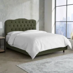 Seville Upholstered Bed In Linen - Skyline Furniture -Baxton Studio Store GUEST 986d1c73 8a13 4fc0 ac85 418dc691730b