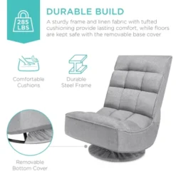 Best Choice Products Folding Floor Gaming Chair For Home, Office W/ 360-Degree Swivel, 4 Adjustable Positions -Baxton Studio Store GUEST 99a568d3 4859 415e 9448 8bed5a4f19d7