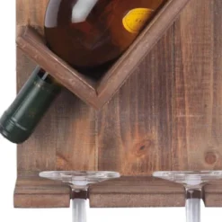 Single Bottle Wood Wall Mount Wine Rack - Foreside Home & Garden -Baxton Studio Store GUEST 99f57167 b3f1 4440 a397 7dffeb3c0911