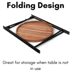 BIRDROCK HOME Folding Side Table With Removable Wood Tray -Baxton Studio Store GUEST 9a2d53fa a516 49d5 8d63 2aa33072575f