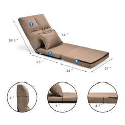 Costway Fold Down Chair Flip Out Lounger Convertible Sleeper Couch Futon Bed W/ Pillow -Baxton Studio Store GUEST 9c7eee78 d6db 4bfb b806 774e05b76879