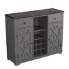 47" Wood Bar Cabinet With Brushed Nickel Knobs Gray - Home Essentials