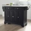 Lafayette Granite White Top Full Size Kitchen Island/Cart Black - Crosley