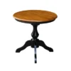 3pc 30" Clay Round Top Pedestal Table With 2 Chairs Dining Sets Black/Brown - International Concepts