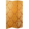 6" Double Sided Baroque Wallpaper Canvas Room Divider Gold - Oriental Furniture