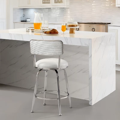 Baltimore Metal And Upholstered Swivel Counter Height Stool Chrome - Hillsdale Furniture 1 Baltimore Metal And Upholstered Swivel Counter Height Stool Chrome - Hillsdale Furniture