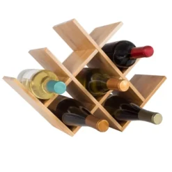 8-Bottle Rack - Space-Saving Tabletop Holder For Kitchen, Bar, And Dining Room - Free-Standing Modern Rack By Hastings Home -Baxton Studio Store GUEST 9eee01f7 6dfa 4ccc 823c afee0d3b098f