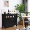 Costway Kitchen Buffet Server Sideboard Storage Cabinet W/2 Doors & Shelf WhiteBlack