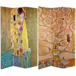 6' Tall Double Sided Works Of Klimt Room Divider - Oriental Furniture 7 6' Tall Double Sided Works Of Klimt Room Divider - Oriental Furniture -Baxton Studio Store GUEST a0776884 38ba 4087 a391 92eb3261e737