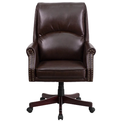 Emma And Oliver High Back Pillow Back Leather Executive Swivel Office Chair With Arms 8 Emma And Oliver High Back Pillow Back Leather Executive Swivel Office Chair With Arms - Image 8