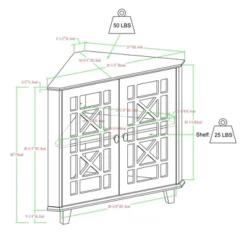 2 Door Corner Accent Cabinet With Fretwork Doors - Saracina Home -Baxton Studio Store GUEST a18e1f43 b6f9 4000 b005 ef27a6115445