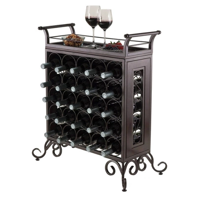 Silvano Wine Rack Metal/Antique Bronze - Winsome 1 Silvano Wine Rack Metal/Antique Bronze - Winsome