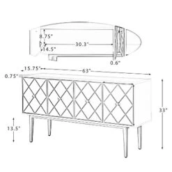 Fay 63'' Wide Modern Sideboard Cabinet With Metal Legs| KARAT HOME -Baxton Studio Store GUEST a1ae02be e340 42e8 b725 76d62e7f5dd6