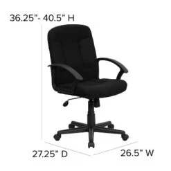 Emma And Oliver Mid-Back Fabric Executive Swivel Office Chair With Nylon Arms -Baxton Studio Store GUEST a1d4d681 a9e4 4640 8d2f 70a196e815d2