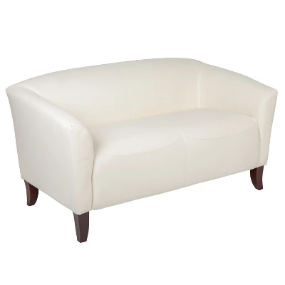 Emma And Oliver Leather Reception/Living Room Loveseat With Cherry Wood Feet 10 Emma And Oliver Leather Reception/Living Room Loveseat With Cherry Wood Feet - Image 10