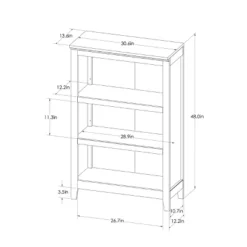 48" Carson 3 Shelf Bookcase - Threshold™ -Baxton Studio Store GUEST a35a203d 2822 4d50 8eed 8de12cce8680