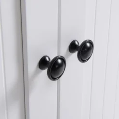 HOMCOM Fluted-Style Wooden Kitchen Island, Storage Cabinet W/ Drawer, Open Shelving, And Interior Shelving For Dining Room -Baxton Studio Store GUEST a46f2ec7 bb92 48f1 aa28 b0a95914b8d0