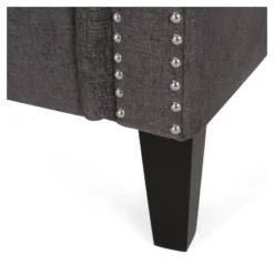 Burkehaven Contemporary Fabric 3 Seater Nailhead Trim Sofa Gray/Dark Brown - Christopher Knight Home -Baxton Studio Store GUEST a54b09d4 da5e 4195 9226 a2c95cdcbdcc