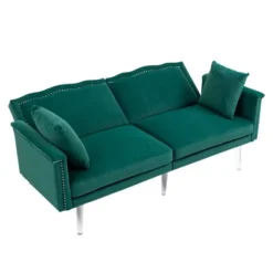 Modern Velvet Upholstered Loveseats Sofa With 2 Pillows-ModernLuxe -Baxton Studio Store GUEST a590a3de 87c1 4bc7 8d81 50fb2d50cc26