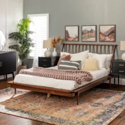 Boho Solid Wood Spindle Platform Bed - Saracina Home 28 Boho Solid Wood Spindle Platform Bed - Saracina Home -Baxton Studio Store GUEST a59e04b0 9472 44a4 aa47 43be053d19eb