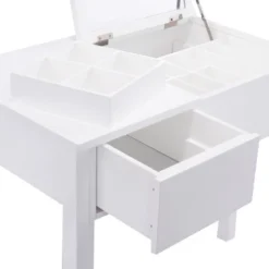 Tangkula 2 Drawers Make-up Mirror Set Vanity Dressing Table Flip-type Desktop With Stool 15 Tangkula 2 Drawers Make-up Mirror Set Vanity Dressing Table Flip-type Desktop With Stool -Baxton Studio Store GUEST a5bd7c99 8f8b 428c aa08 68b341078334