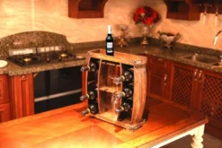 Vintiquewise Decorative Wooden 8 Bottle Rustic Wine Rack With Glasses Holder -Baxton Studio Store GUEST a69731f2 49db 4eed 8025 a557e5498df1