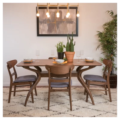 5pc 60" Idalia Mid-Century Modern Dining Set - Christopher Knight Home 1 5pc 60" Idalia Mid-Century Modern Dining Set - Christopher Knight Home