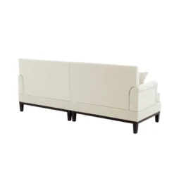 81.8" Upholstered Country Loveseat Sofa With Wooden Legs And Two Throw Pillows-ModernLuxe -Baxton Studio Store GUEST a7a10f45 4ea4 4471 8297 f8fd535a70db