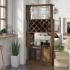 Wellster Wine Cabinet For 11 Wine Bottles And Stemware Rack - MiBasics
