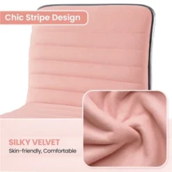 Yaheetech Velvet Low Back Armless Desk Chair Office Chair With Wheels -Baxton Studio Store GUEST a7de2d63 953b 4e55 8426 f5d3911ab21d