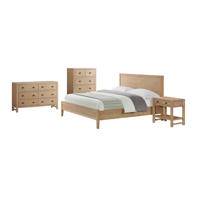 4pc Arden Wood Bedroom Set With 2 Drawer Nightstand With Open Shelf Light Driftwood - Alaterre Furniture 17 4pc Arden Wood Bedroom Set With 2 Drawer Nightstand With Open Shelf Light Driftwood - Alaterre Furniture - Image 17