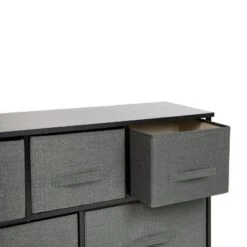 Emma And Oliver 5 Drawer Storage Chest With Wood Top & Dark Fabric Pull Drawers -Baxton Studio Store GUEST a8b0b945 706e 4372 ad79 6180cd29c93c