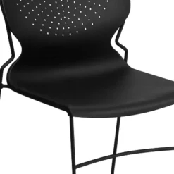 Emma And Oliver Home And Office Black Full Back Stack Chair With Black Frame - Guest Chair -Baxton Studio Store GUEST a9d23fcd 62df 44f1 9c0a e901b8764f49