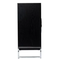 Henstinger Double Door Bar Cabinet Black/Chrome - Aiden Lane -Baxton Studio Store GUEST a9e5a071 d0ea 4961 9ab1 17838824f03b