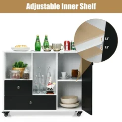 Costway Lateral Mobile Filing Cabinet Large Printer Stand W/ 2 Drawers -Baxton Studio Store GUEST aae23934 4241 4f74 84b7 c77981a426be