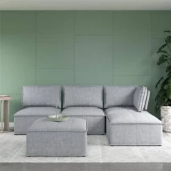 Sybil Modular Chair Gray Linen - Room & Joy -Baxton Studio Store GUEST ab1e55e9 913b 4cbd 886e 6fed7d408c89