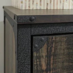 Steel River Library Storage Cabinet Base Carbon Oak - Sauder -Baxton Studio Store GUEST ab2d4ccc 4259 4ae5 9592 f418299a4ce8