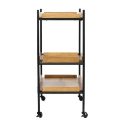 Jengarn Rolling Bar Cart Natural/Black - Aiden Lane -Baxton Studio Store GUEST ac660876 1978 4af0 9433 96979c7328e0