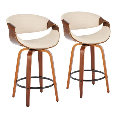 Set Of 2 Symphony Upholstered Counter Height Barstools - Lumisource 12 Set Of 2 Symphony Upholstered Counter Height Barstools - Lumisource - Image 12