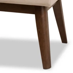 Elia Mid Century Modern Walnut Wood Fabric Button Tufted Bench - Baxton Studio -Baxton Studio Store GUEST ad2a74b7 e816 4be1 b67e 271dc5100328