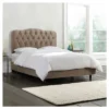 Seville Upholstered Bed In Linen - Skyline Furniture